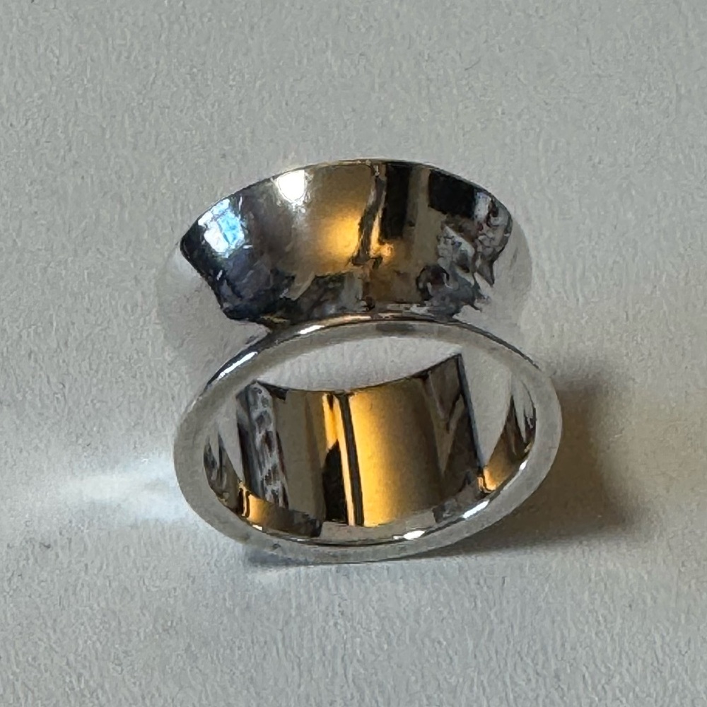 Vintage Joachim S’ Paliu Sterling Silver Modernist Wide Band Ring Signed